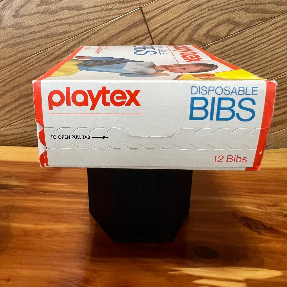 Vintage 1980’s Playtex Disposable Bibs W/ Crumb Catcher 12 Pack NIB NEW NOS Prop - Picture 3 of 9